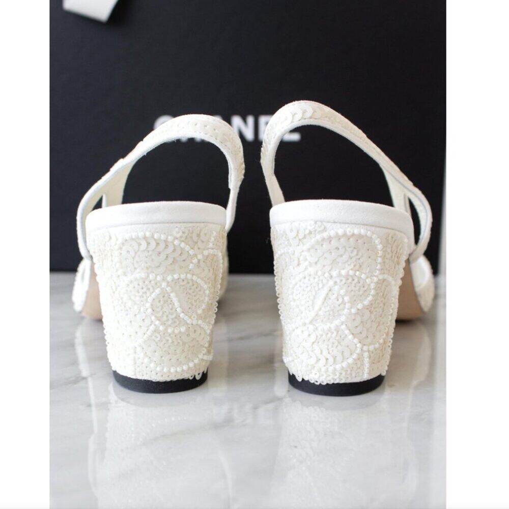 Chanel 2024 embellished slingback heels 39.5 - Picture 4 of 12